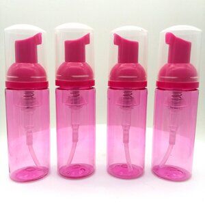 4 Pink Plastic 2oz Foaming dispenser Pump Bottle Soap Travel Foam Refillable NEW
